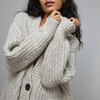 Women's Chunky Wool Cardigan, Soothing Grey - Cardigans - 3 - thumbnail