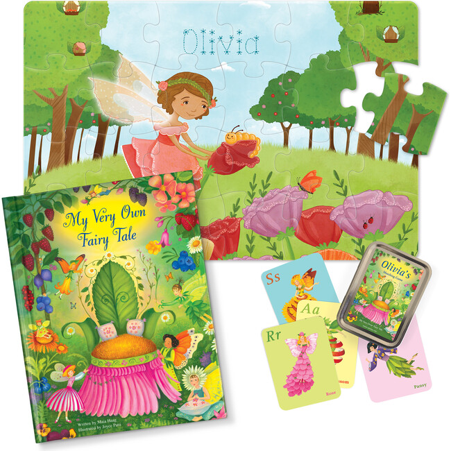 My Very Own Fairy Tale Personalized Book, 24 Piece Puzzle and Card Game Gift Set