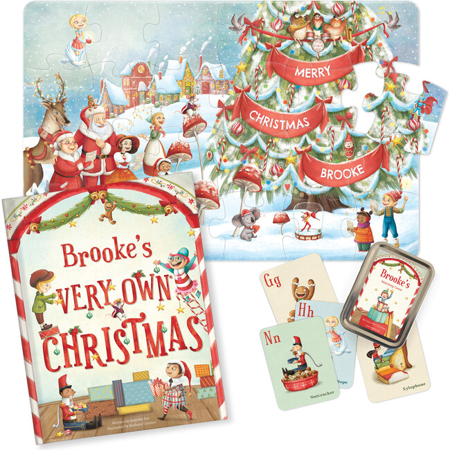 My Very Own Christmas Personalized Book, 24 Piece Puzzle and Card Game Gift Set