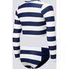 Stripe Rash Guard Bikini, Navy, White - Two Pieces - 2