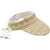 Kids Straw Sun Visor, Natural - Hats - 2