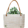 Women's White Harper Tote, Palm Leaf Lining - Bags - 1 - thumbnail