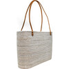 Women's White Harper Tote, Palm Leaf Lining - Bags - 2
