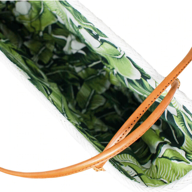 Women's White Harper Tote, Palm Leaf Lining - Bags - 3