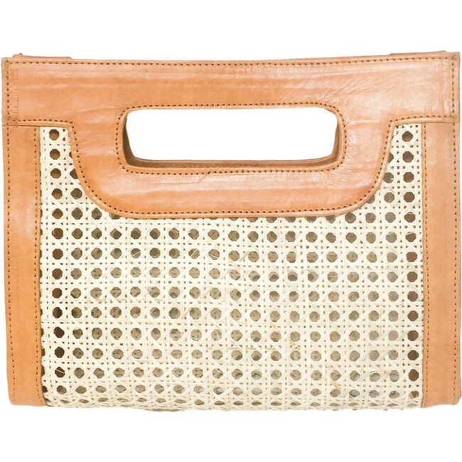 Women's Kate Cane and Leather Clutch Bag - Bags - 1
