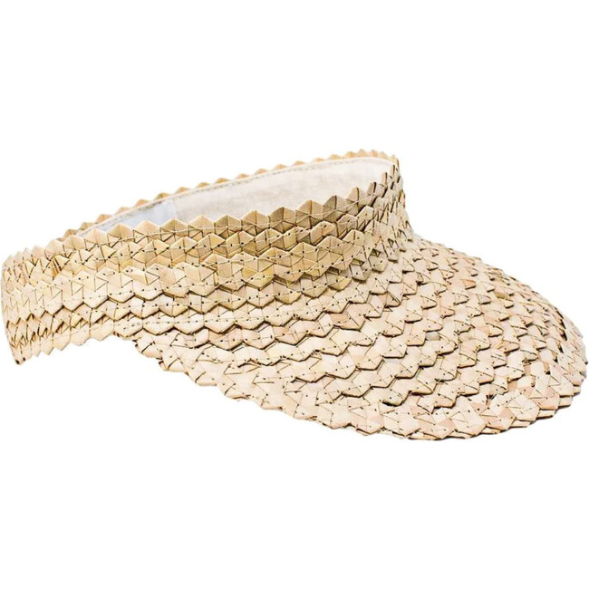 Women's Straw Sun Visor, Natural - Hats - 3