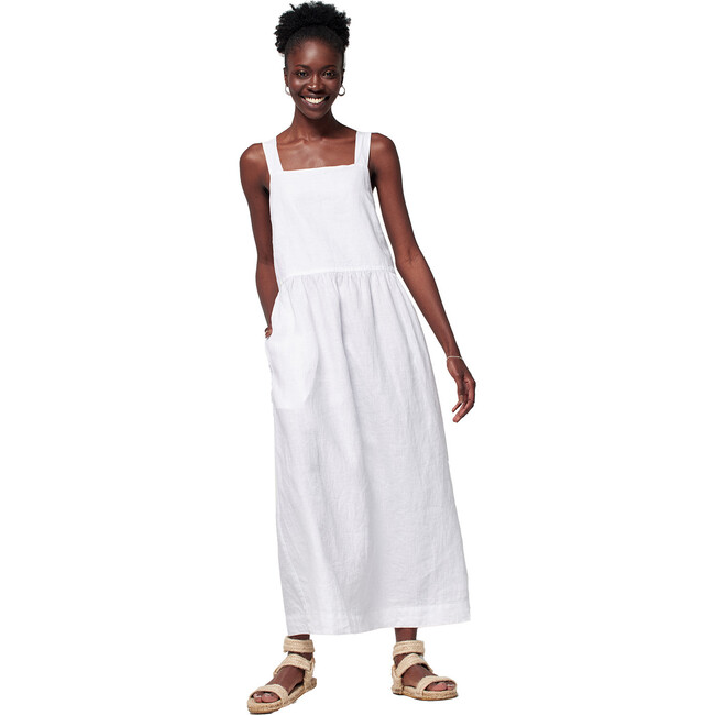 Women's Allegra Linen Dress, Oyster - Dresses - 1