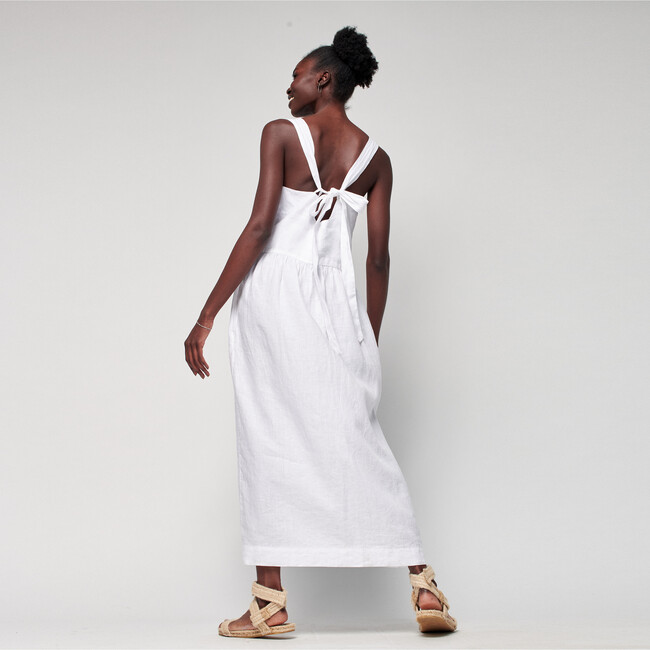 Women's Allegra Linen Dress, Oyster - Dresses - 2