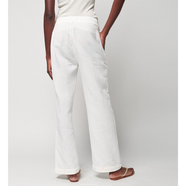 Women's Dream Cotton Gauze Wide Leg Pant, White - Pants - 2