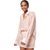 Women's Malibu Boyfriend Cotton Shirt, Pink Taj Floral - Shirts - 1 - thumbnail