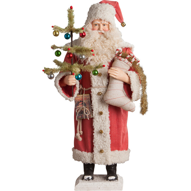 Vintage Santa With Stocking - Accents - 1