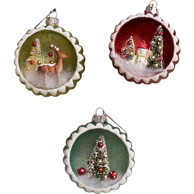Retro Glass Diorama Ornaments