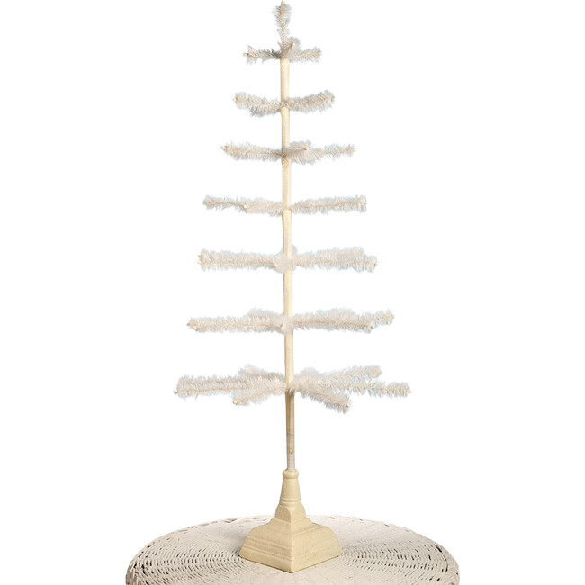 Feather Tree Ivory With Glittered Base