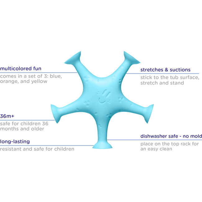 Ubbi Starfish Bath Toys, Multicolor - Bath Toys - 4