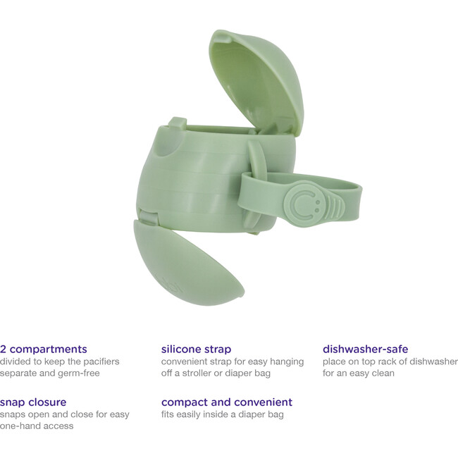 Ubbi On-The-Go Pacifier Holder, Sage - Stroller Accessories - 4