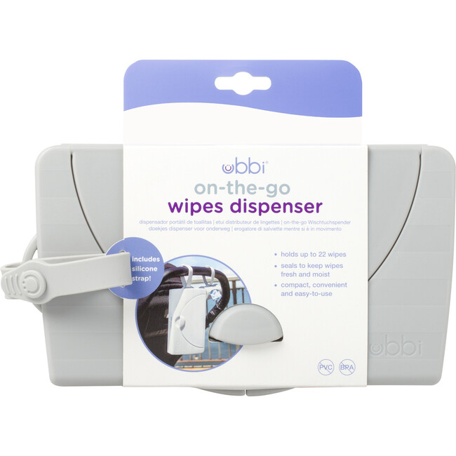 Ubbi On-The-Go Wipes Dispenser, Gray - Stroller Accessories - 1 - zoom
