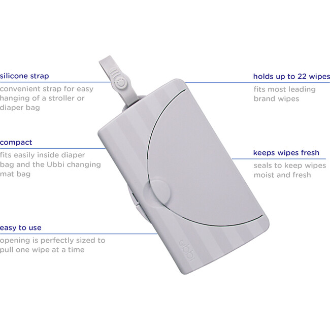 Ubbi On-The-Go Wipes Dispenser, Gray - Stroller Accessories - 3