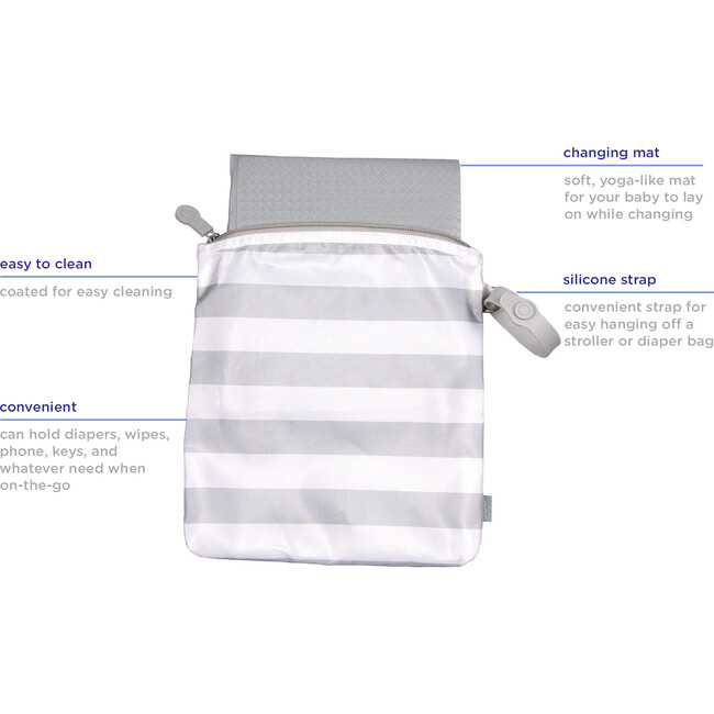 Ubbi On-The-Go Changing Mat & Bag, Gray - Stroller Accessories - 3