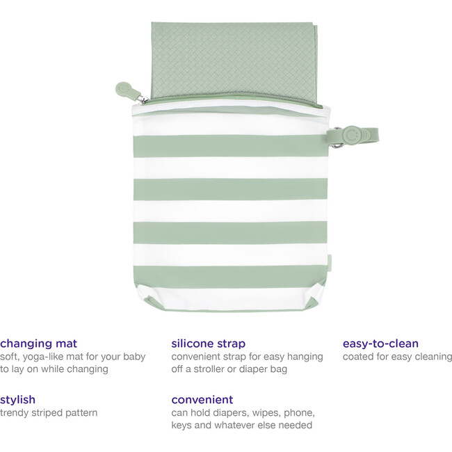 Ubbi On-The-Go Changing Mat & Bag, Sage - Stroller Accessories - 5