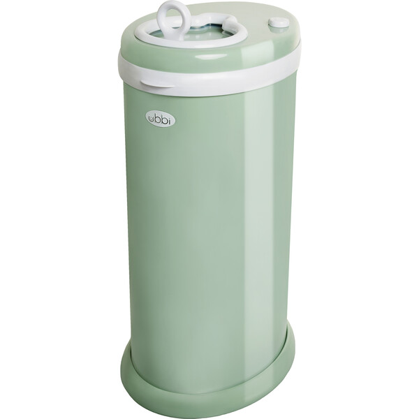 Ubbi Steel Diaper Pail, Sage Ubbi Accents