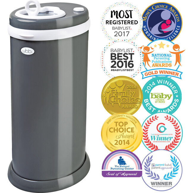 Ubbi Steel Diaper Pail, Slate - Diaper Pails - 3