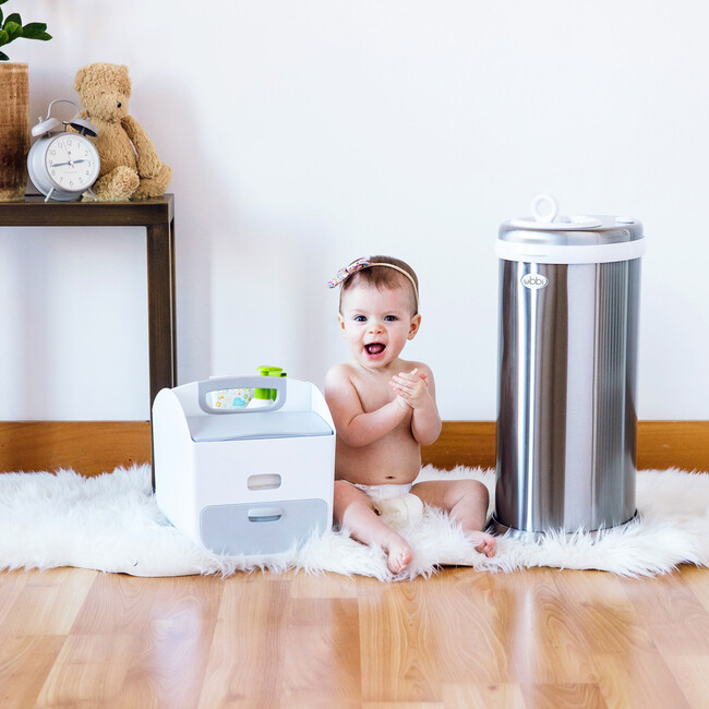 Ubbi Steel Diaper Pail, Chrome - Diaper Pails - 8