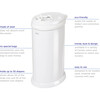 Ubbi Steel Diaper Pail, White - Diaper Pails - 4