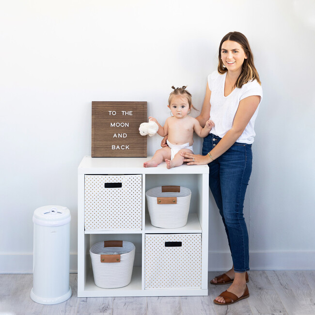 Ubbi Steel Diaper Pail, White - Diaper Pails - 6