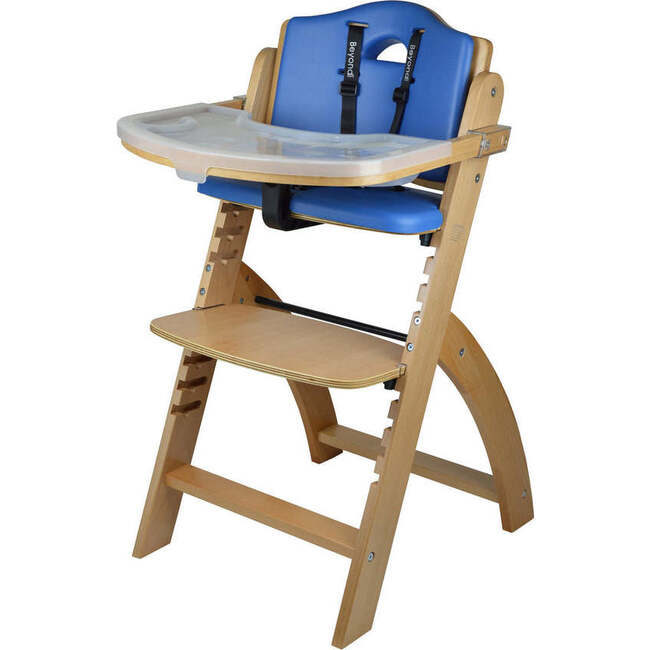 Beyond Junior Wooden High Chair, Natural Blueberry - Highchairs - 1