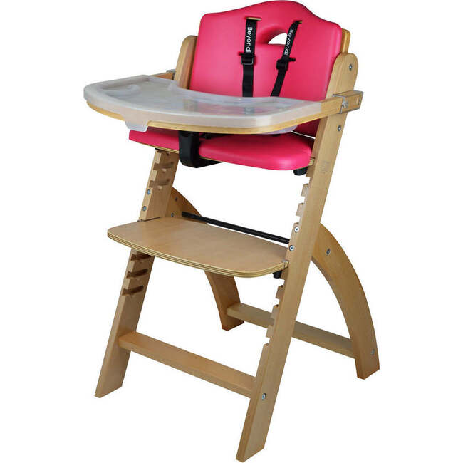 Beyond Junior Wooden High Chair, Natural Raspberry