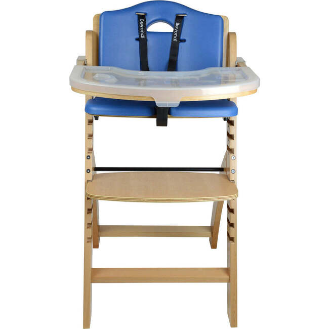 Beyond Junior Wooden High Chair, Natural Blueberry - Highchairs - 2
