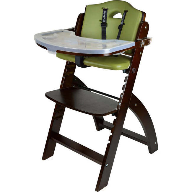 Beyond Junior Wooden High Chair, Mahogany Olive - Highchairs - 1