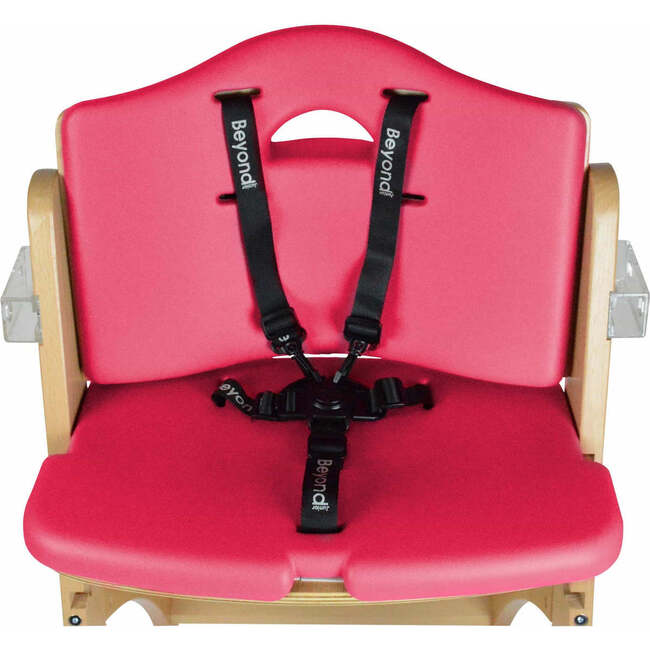 Beyond Junior Wooden High Chair, Natural Raspberry - Highchairs - 3