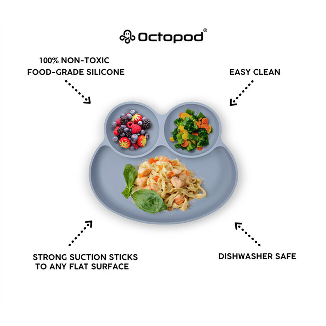 Octopod Silicone Grip Dish, Turquoise - Tableware - 2