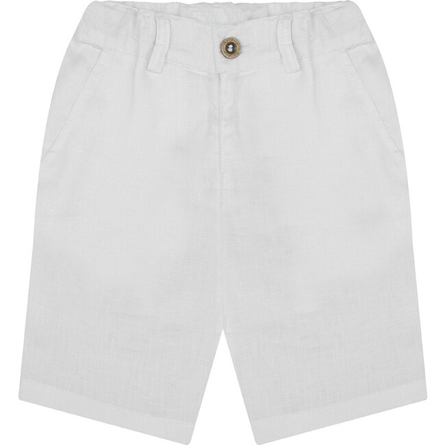 Linen Boy Shorts, White