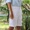 Linen Boy Shorts, White - Shorts - 3