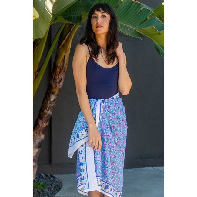 Women's Sarong, London Blue & Cornflower Blue - Cover-Ups - 3