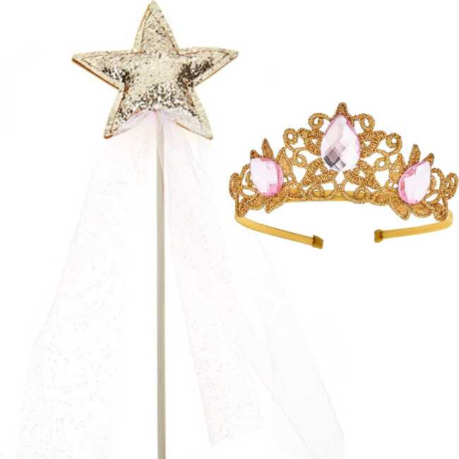 Raven Princess Crown & Wand Set, Pink