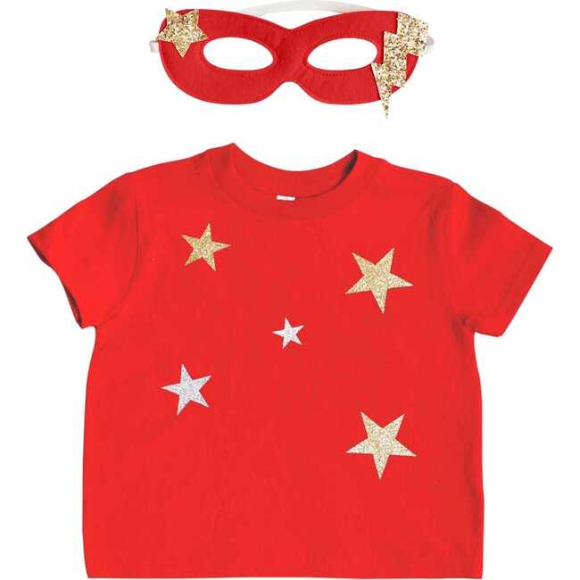 All Star Super Hero Tee + Mask Set, Red - Costumes - 1