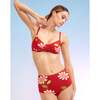 Women's Neoprene High-Waisted Bikini Bottom, Red - Two Pieces - 3
