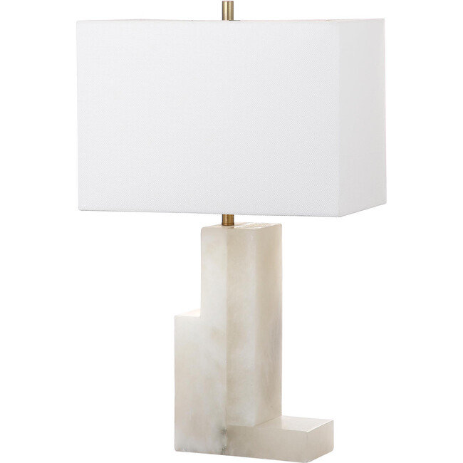 Cora Alabaster Table Lamp, White