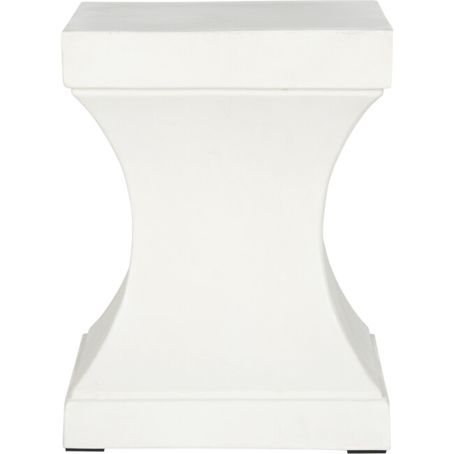 Curby Concrete Accent Stool, White