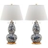 Set of 2 Color Swirls Glass Lamps, Navy - Lighting - 1 - thumbnail