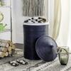 Wellington Rattan Lined Storage Hamper, Navy - Storage - 5