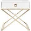 Zarina Cross Leg End Table, White - Accent Tables - 1 - thumbnail