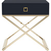 Zarina Cross Leg End Table, Navy - Accent Tables - 1 - thumbnail