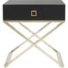 Zarina Cross Leg End Table, Black - Accent Tables - 1 - thumbnail