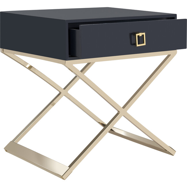 Zarina Cross Leg End Table, Navy - Accent Tables - 2