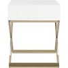 Zarina Cross Leg End Table, White - Accent Tables - 3