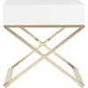 Zarina Cross Leg End Table, White - Accent Tables - 4